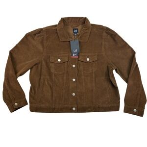 GAP Jacket‎ Womens XL Puff Sleeve Corduroy Brown Casual All Seasons